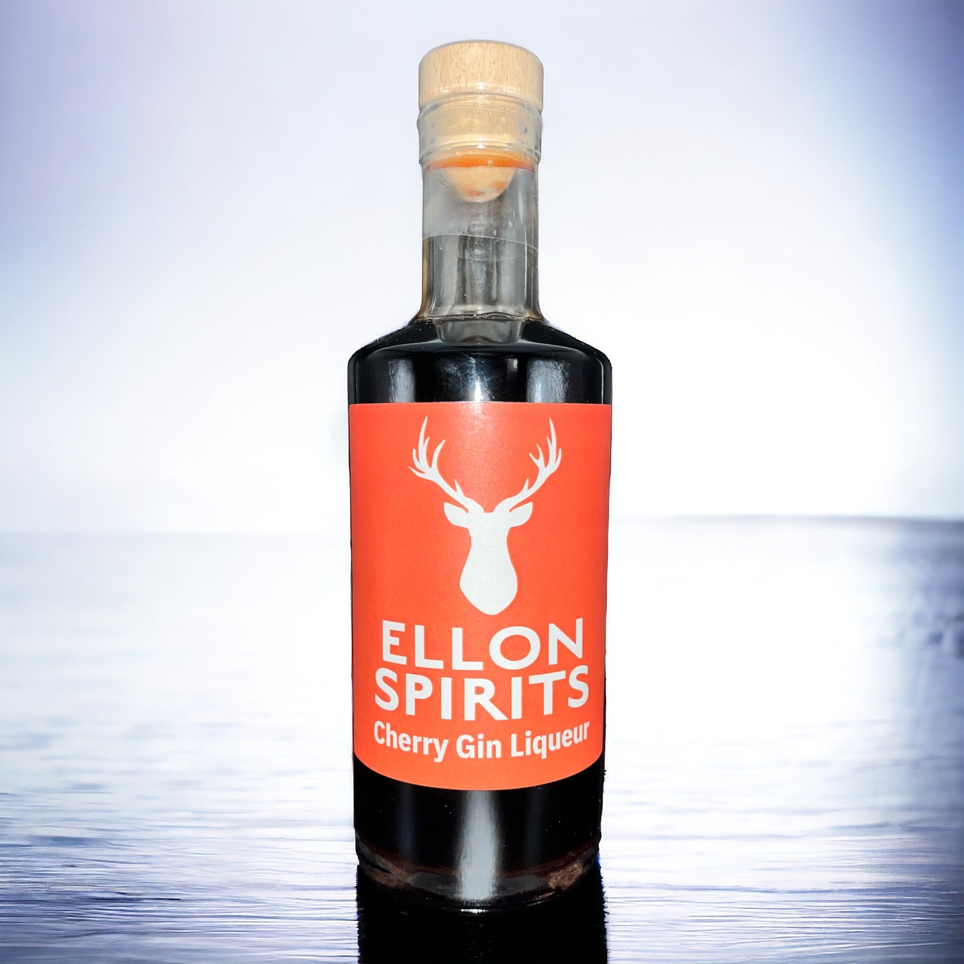 Ellon Spirits Cherry Gin Liqueur 500ml 20% ABV on blue and white background