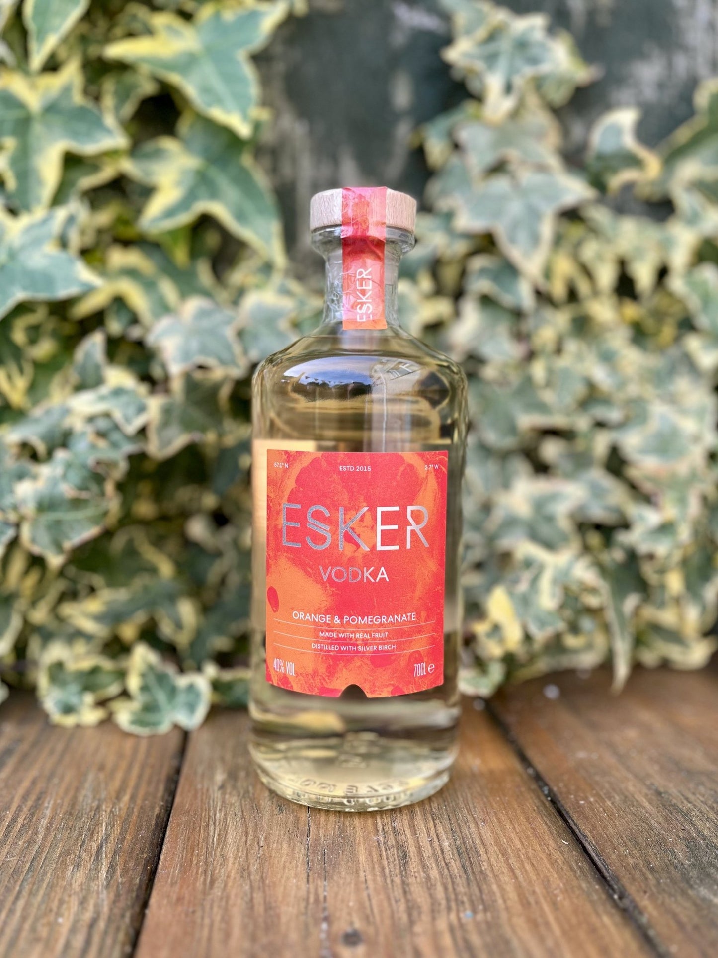 Esker Orange & Pomegranate Vodka 40% ABV – Scottish Small Batch Spirit 70cl