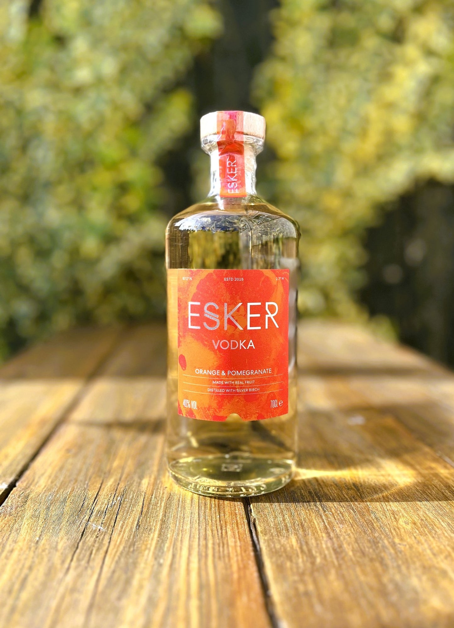 Esker Orange & Pomegranate Vodka 40% ABV – Scottish Small Batch Spirit 70cl