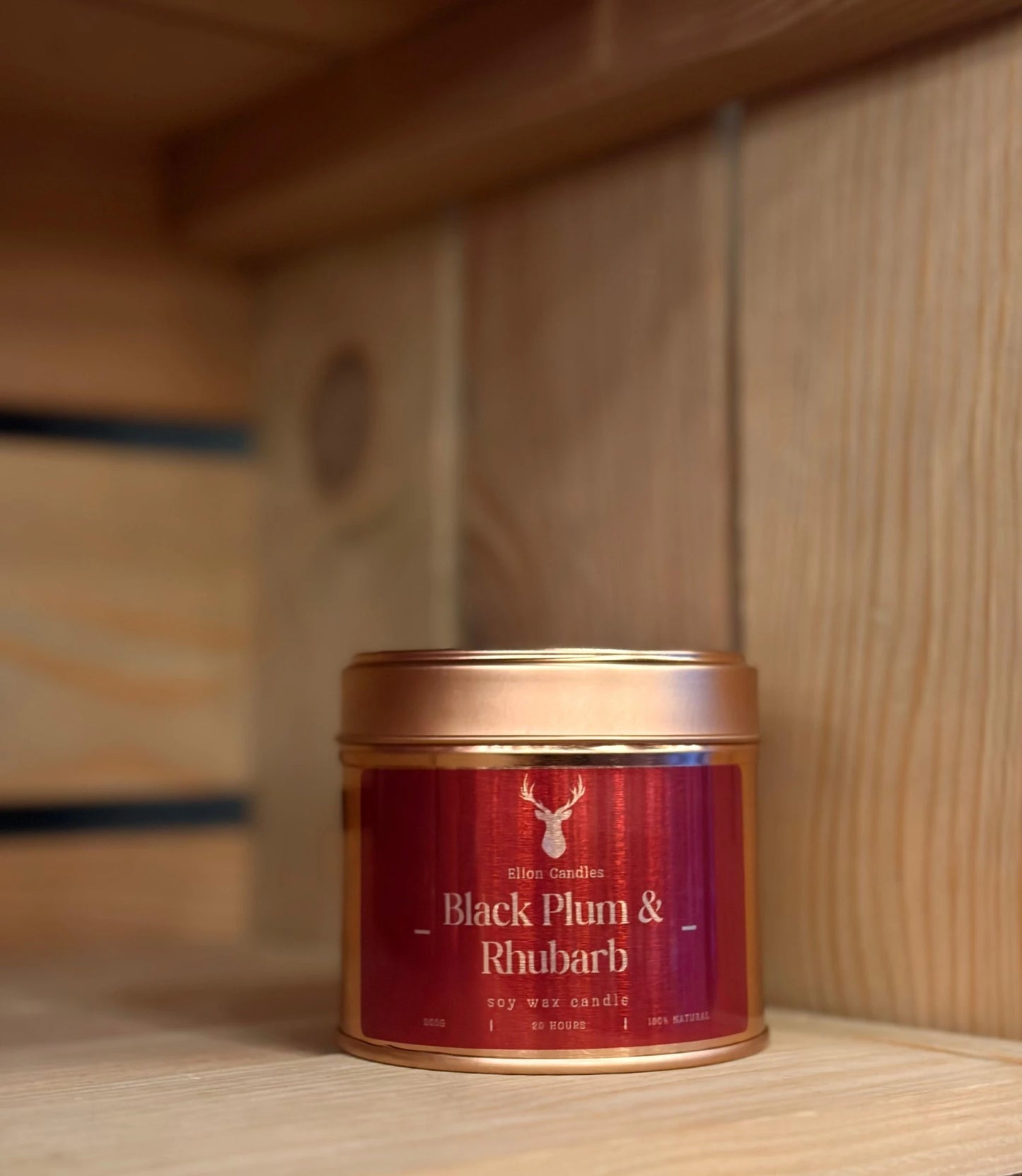 Black Plum &amp; Rhubarb Soy Wax Candle – 200g